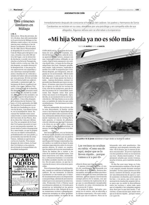 ABC MADRID 20-08-2003 página 14