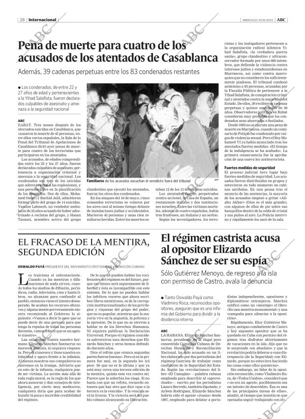 ABC MADRID 20-08-2003 página 28