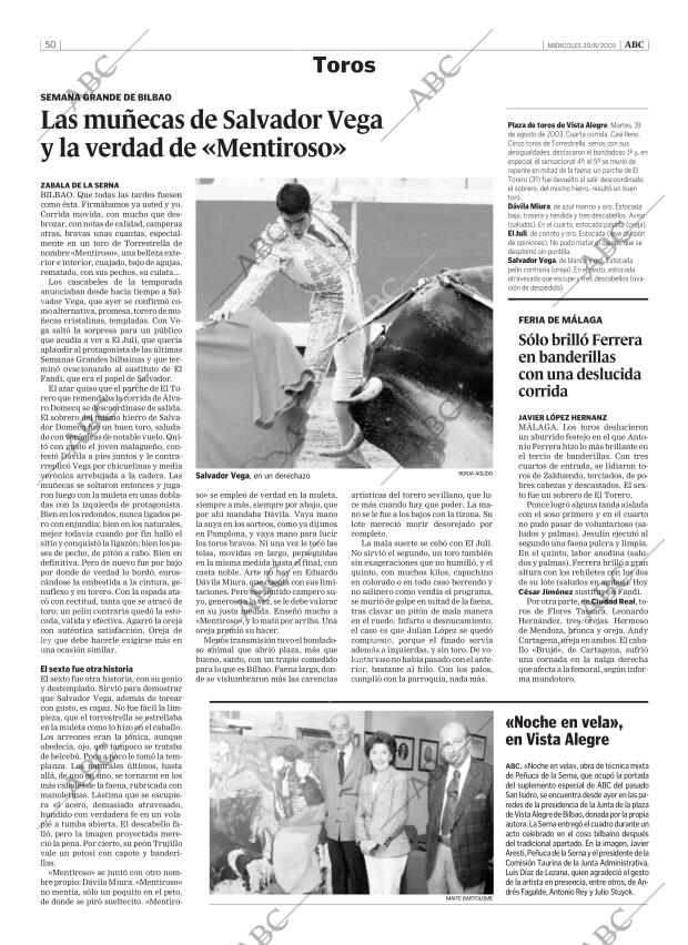 ABC MADRID 20-08-2003 página 50