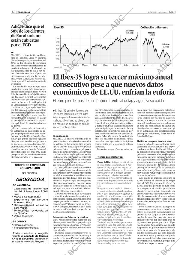 ABC MADRID 20-08-2003 página 68