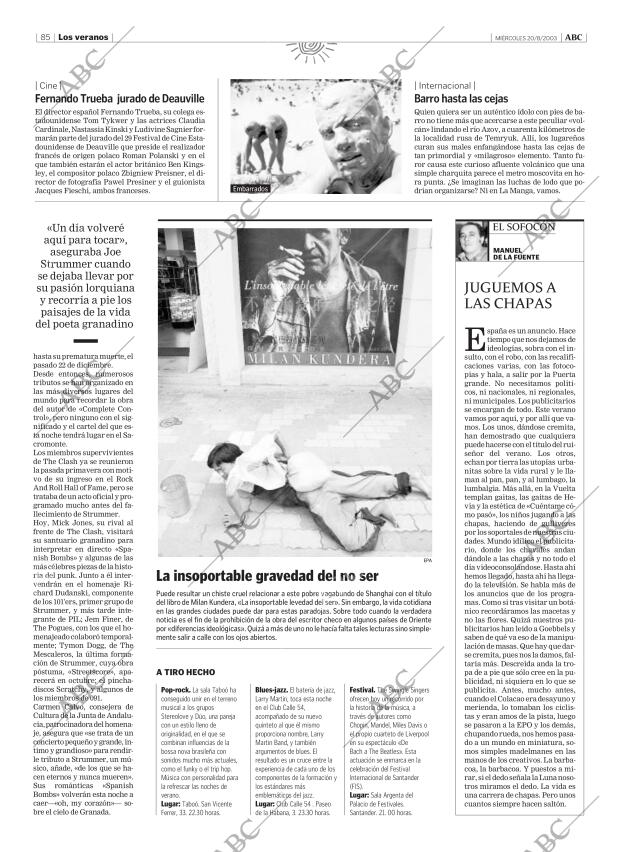 ABC MADRID 20-08-2003 página 85