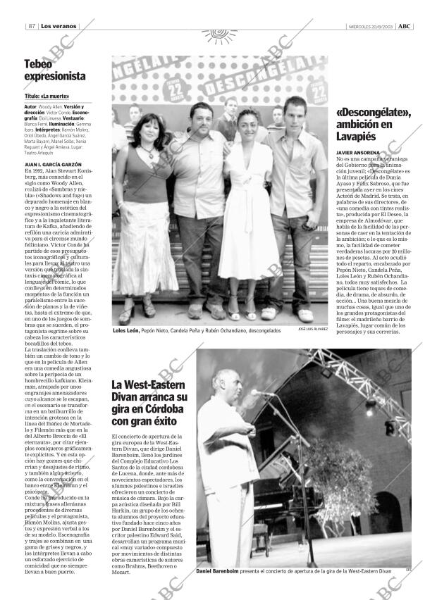 ABC MADRID 20-08-2003 página 87