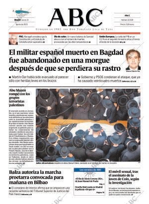 ABC MADRID 21-08-2003 página 1