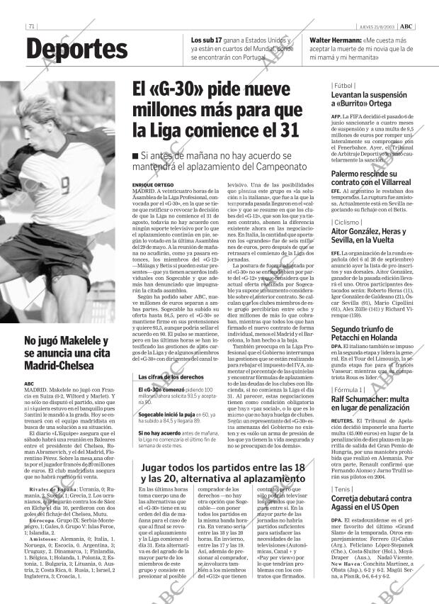 ABC MADRID 21-08-2003 página 71