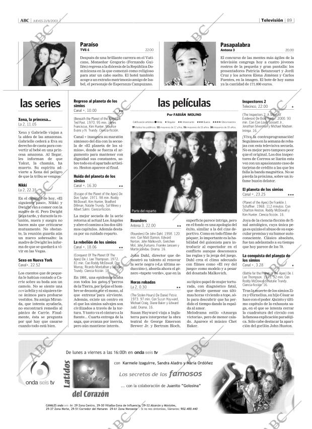 ABC MADRID 21-08-2003 página 89