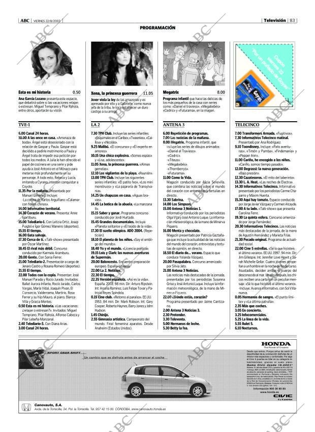 ABC CORDOBA 22-08-2003 página 83
