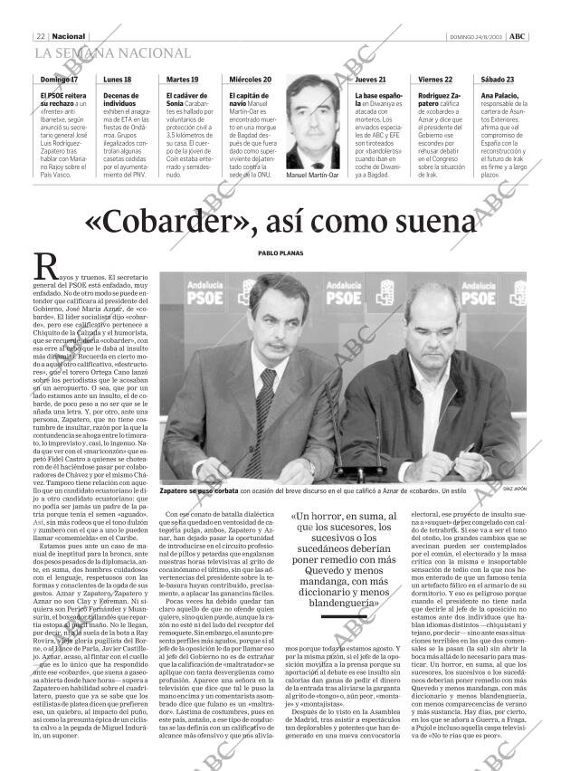 ABC MADRID 24-08-2003 página 22