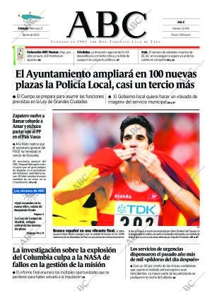 ABC CORDOBA 27-08-2003 página 1