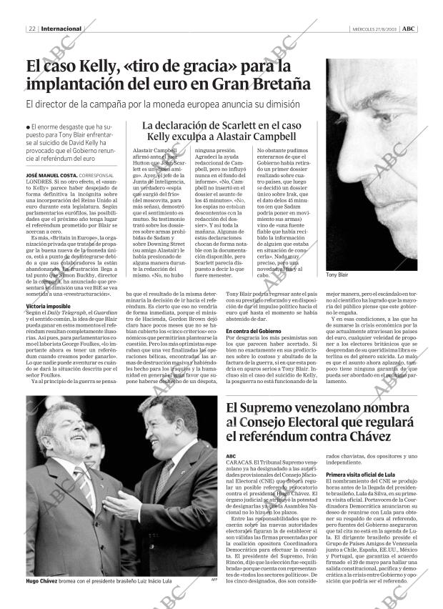 ABC MADRID 27-08-2003 página 22