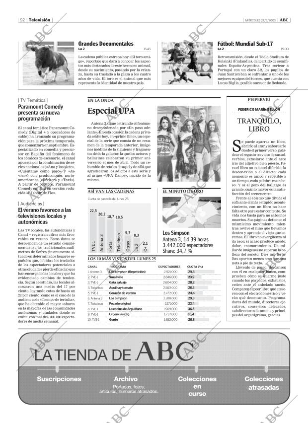 ABC MADRID 27-08-2003 página 92