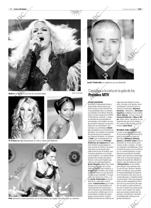 ABC MADRID 28-08-2003 página 85