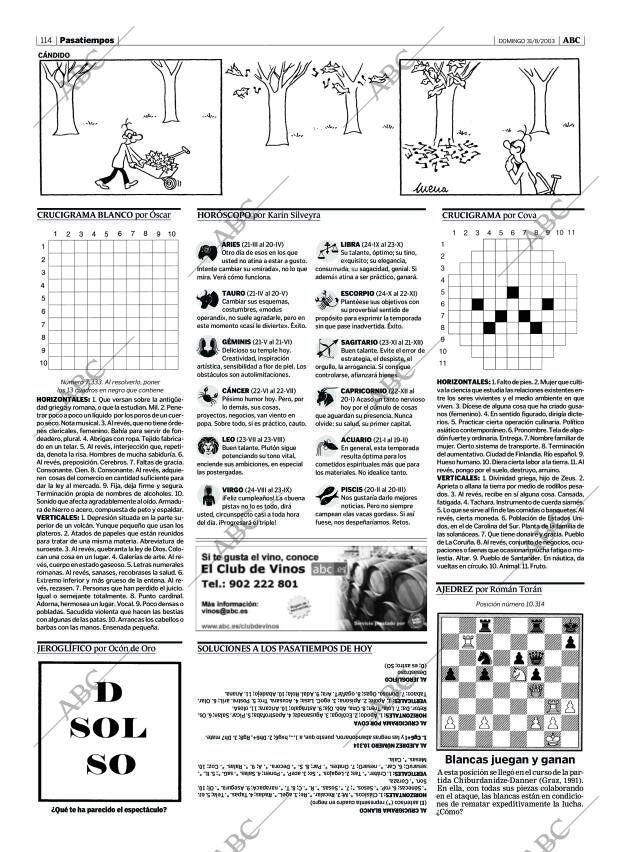 ABC MADRID 31-08-2003 página 114