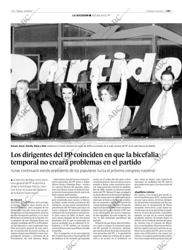 ABC MADRID 31-08-2003 página 12