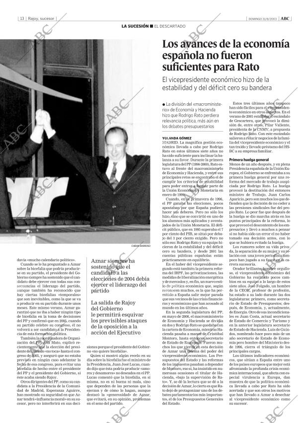 ABC MADRID 31-08-2003 página 13