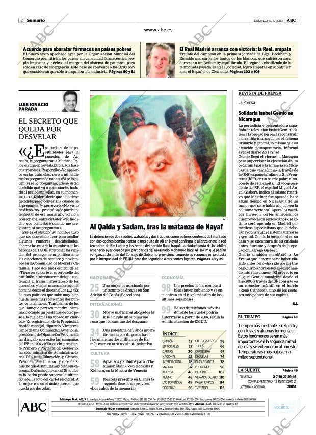 ABC MADRID 31-08-2003 página 2