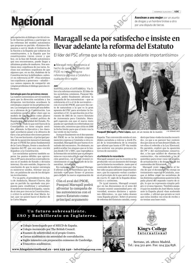 ABC MADRID 31-08-2003 página 23