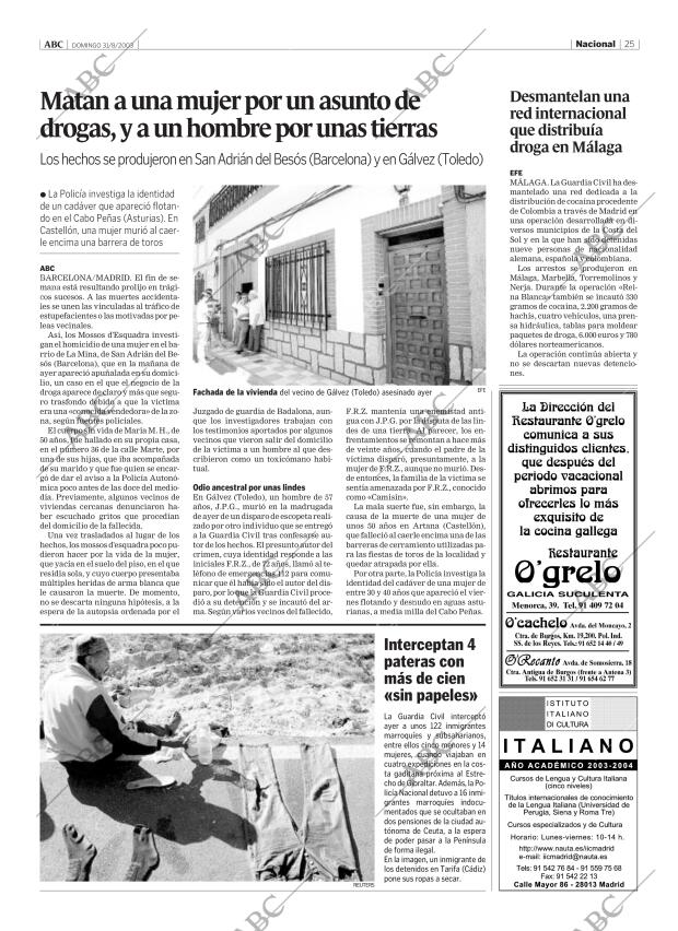 ABC MADRID 31-08-2003 página 25