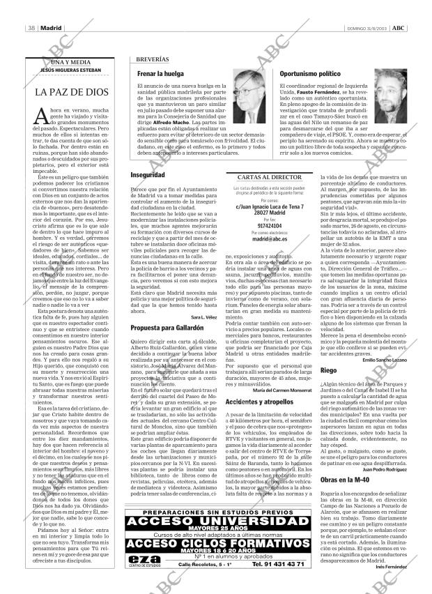 ABC MADRID 31-08-2003 página 38