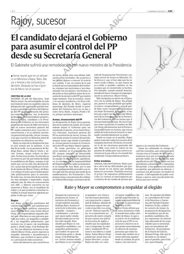 ABC MADRID 31-08-2003 página 4
