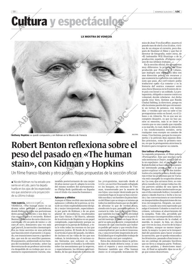 ABC MADRID 31-08-2003 página 58