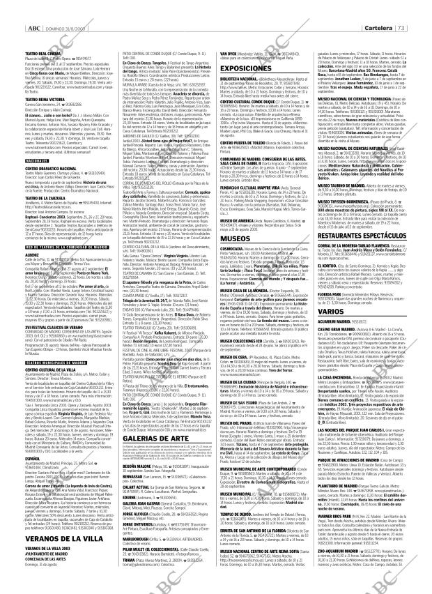 ABC MADRID 31-08-2003 página 73