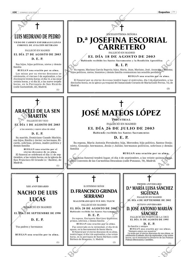 ABC MADRID 31-08-2003 página 77