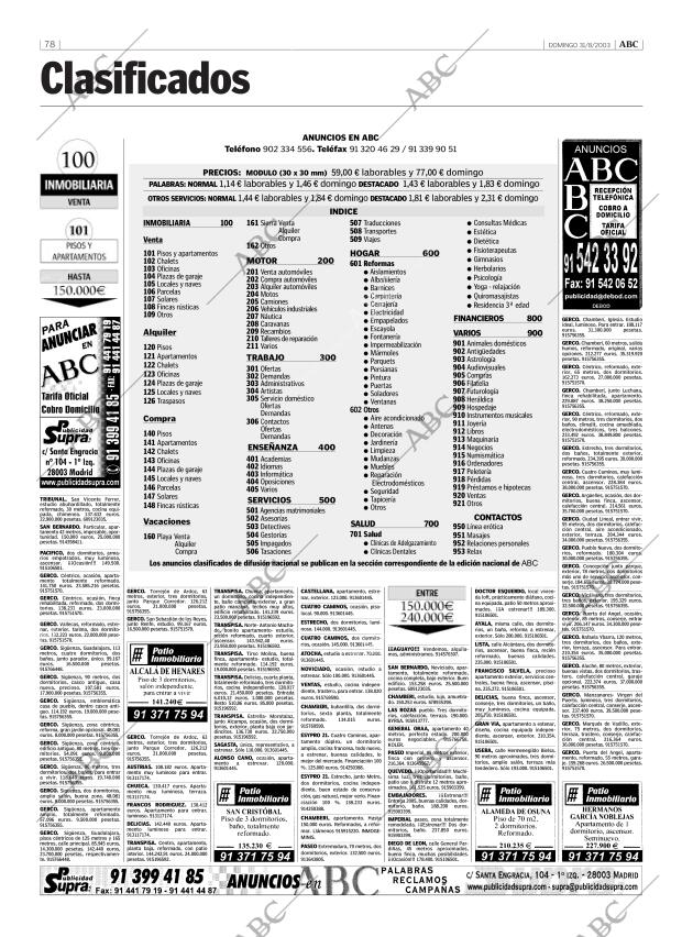 ABC MADRID 31-08-2003 página 78