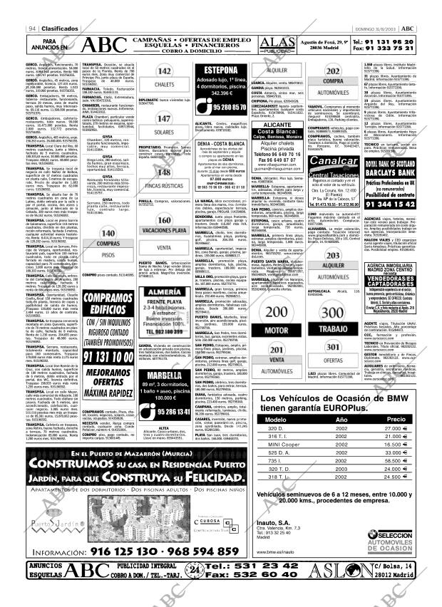 ABC MADRID 31-08-2003 página 94