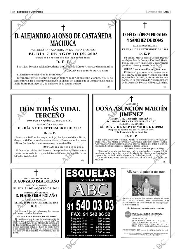 ABC MADRID 09-09-2003 página 70