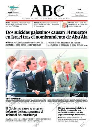 ABC MADRID 10-09-2003 página 1