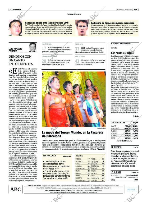 ABC MADRID 10-09-2003 página 2