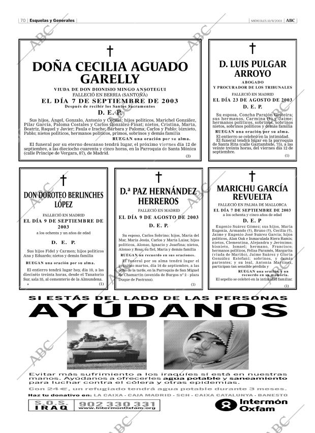 ABC MADRID 10-09-2003 página 70