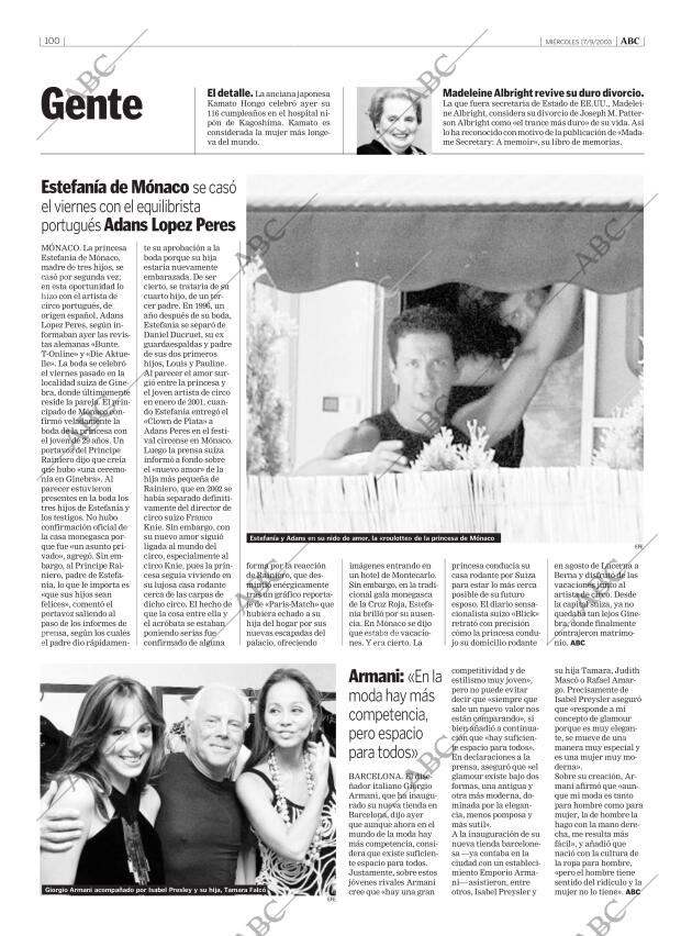 ABC MADRID 17-09-2003 página 100