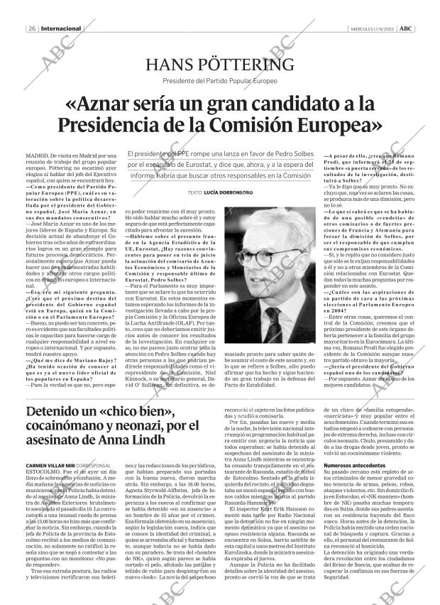 ABC MADRID 17-09-2003 página 26