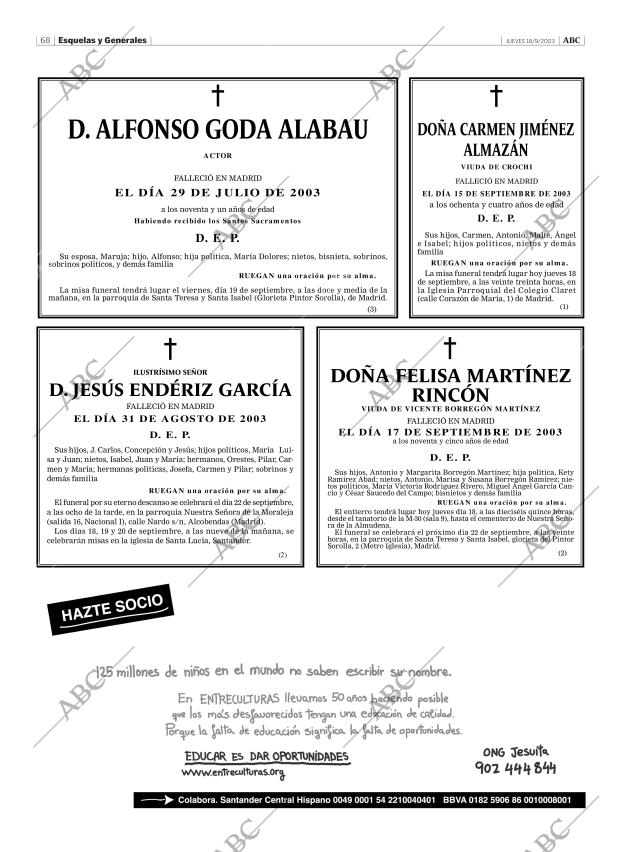 ABC MADRID 18-09-2003 página 68