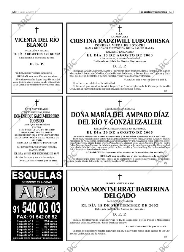 ABC MADRID 18-09-2003 página 69