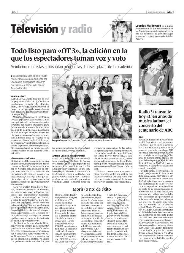 ABC MADRID 28-09-2003 página 106