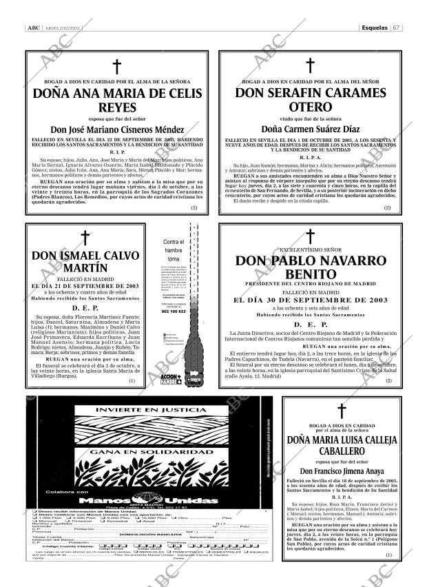 ABC SEVILLA 02-10-2003 página 67