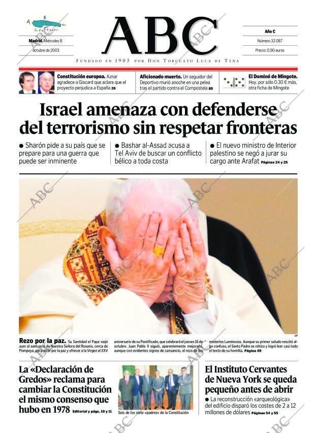 ABC MADRID 08-10-2003 página 1