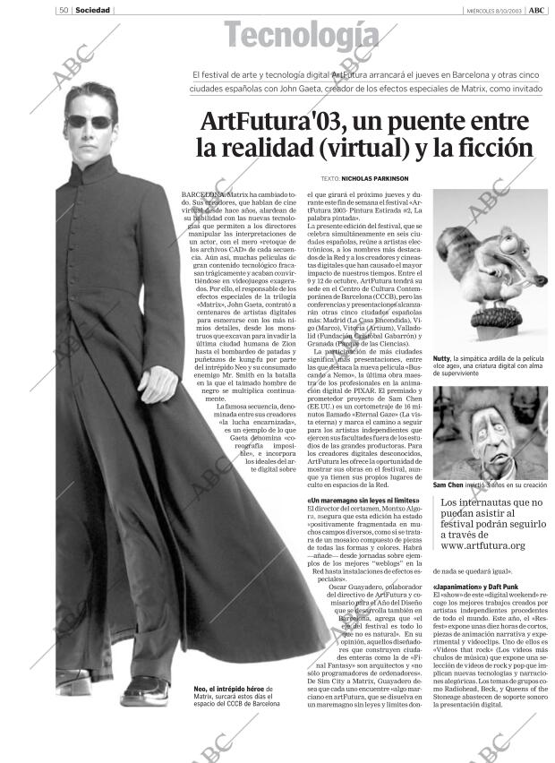 ABC MADRID 08-10-2003 página 50