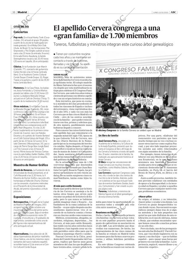 ABC MADRID 13-10-2003 página 38