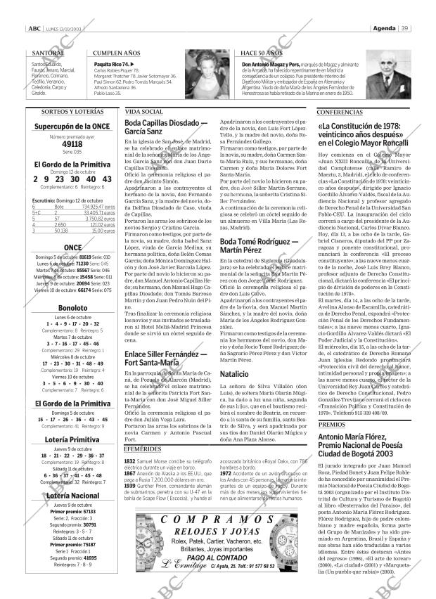 ABC MADRID 13-10-2003 página 39