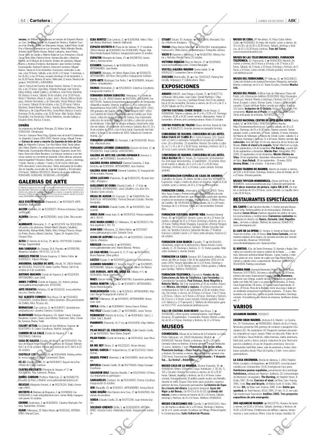 ABC MADRID 13-10-2003 página 64