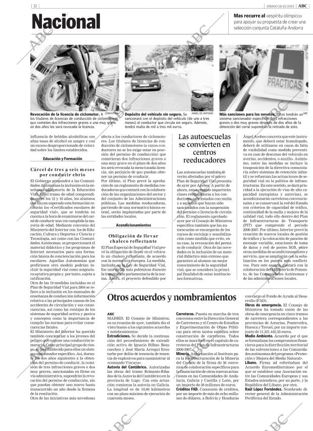 ABC MADRID 18-10-2003 página 11