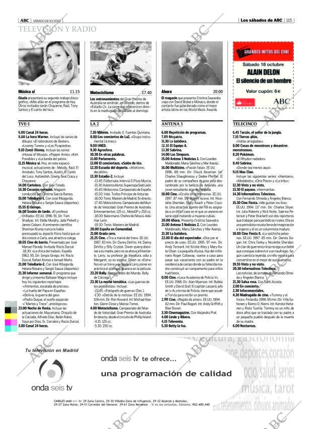 ABC MADRID 18-10-2003 página 115
