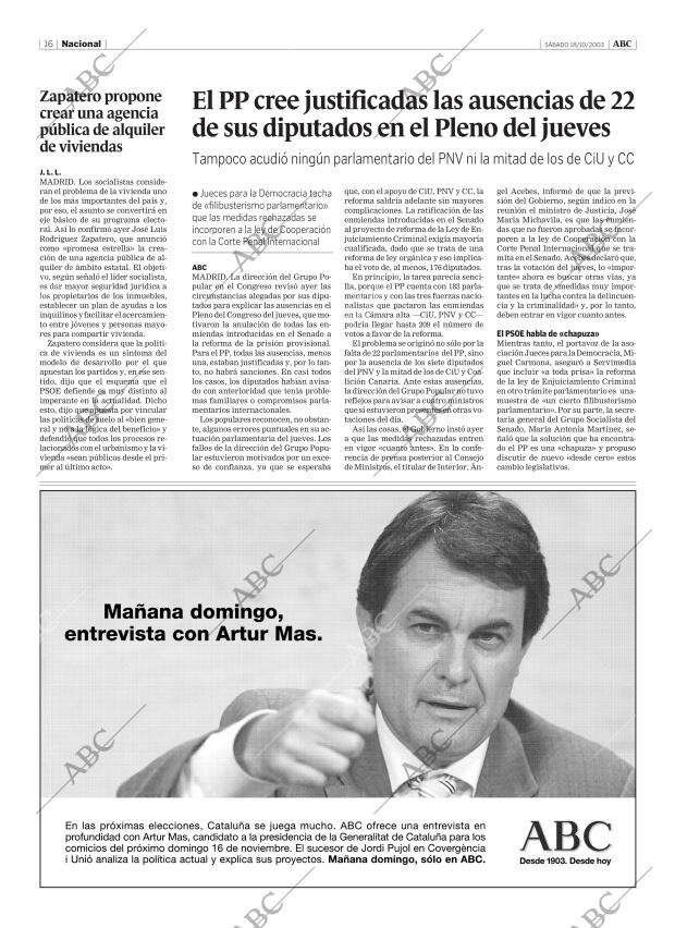 ABC MADRID 18-10-2003 página 16