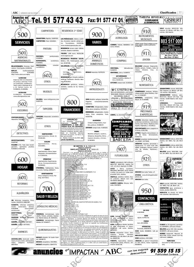 ABC MADRID 18-10-2003 página 77