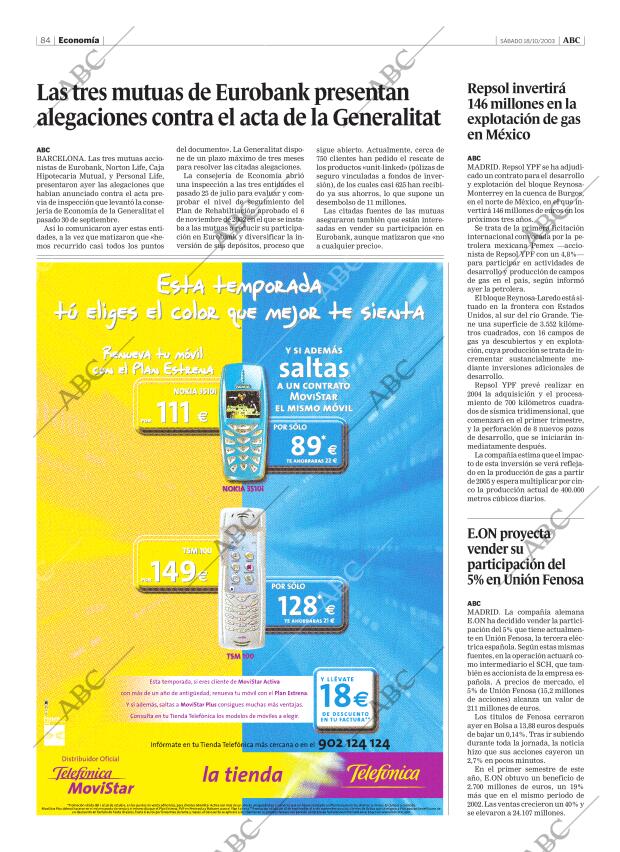 ABC MADRID 18-10-2003 página 84