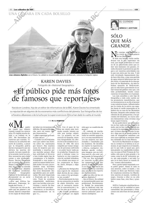 ABC MADRID 18-10-2003 página 98