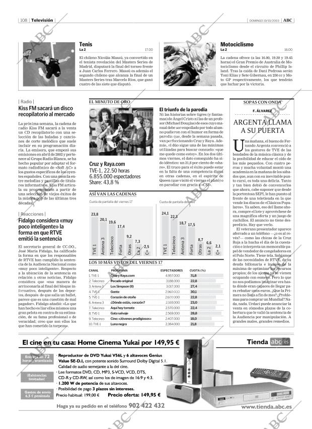 ABC MADRID 19-10-2003 página 108